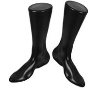 2pcs Black PE Foot Mannequin for Socks Display in Shops, Portable