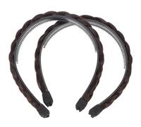 2pcs Black Plait Headband Wig, Lightweight High Temperature Silk | Easy to Wear and Take, Braided Style for Banquet or Birthday Occasions