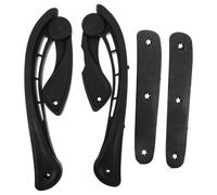 2pcs Black Plastic Chair Armrest Bracket Rotating Hinge Replacement
