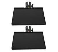 2pcs Black Plastic Clip on Mic Stand Tray Holder with Adjustable Clamp | 0.8 to 4cm Grip Range, Textured Anti Slip Base, for Podcasters and Voiceover Artists