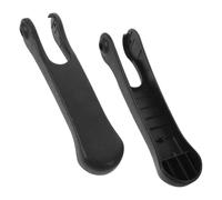 2pcs Black Plastic Commode Chair Armrest Pads for Shower Stool Use | Ergonomic Pair, Soft Coating with Widened Grip Surface, Universal Fit for Nursing Facilities and Wet Environments