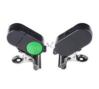 2pcs Black Plastic Fishing Pole Alarm with High Sensitivity Loud Sound | Waterproof Design, Night Fishing Use, Includes 3 Button Batteries, Compact Bite Indicator for Rods