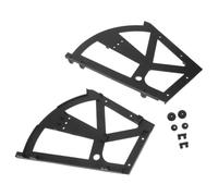 2pcs Black Plastic Flip Down Shoe Cabinet Hinges for Two Layer Doors | Downward Pivot Design, Fan-Shaped Shelf Support, Space-Saving Accessory for Footwear Drawers and Tight Hallways