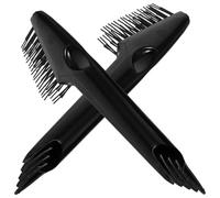 2pcs Black Plastic Hair Brush Cleaning Device for Comb and Hairbrush