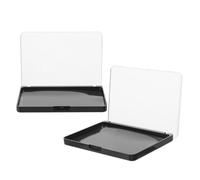 2pcs Black Plastic Magnetic Palette for Eyeshadow and Contour Pans | Lid Visibility, Mix and Match Layout, Secure Storage for Travel the Go Use