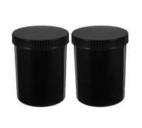 2pcs Black Plastic Paint Can with Lid 1000ml Wide Neck Bucket