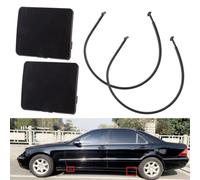 2pcs Black Plastic Side Skirt Jack Hole Cover Compatible with - For S-Class W140 W220 S320 S350 S430 S500 S600 2000-2006 Exterior Bumper Parts