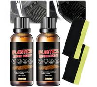 2Pcs Black Plastic Trim Restorer,Car Plastic Restorer,Coating Agent for Automotive Trim,Bumper Restorer & Plastic Parts Refurbish Agent,Crystal Coating,Interior Plastic Revitalizing Coating Agent,50ml