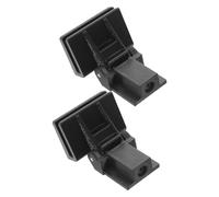 2pcs Black Plastic Turntable Dust Cover Hinge Replacement