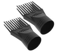 2Pcs Black Plastic Universal Blow Hair Dryer Comb Attachment for Straightening, Detangling - Nozzle Hairdressing Salon Comb,Styling Tools and Appliances for Curly, Natural Hair