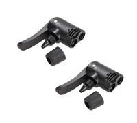 2Pcs Black Pump Adapter Valve, 3 in 1 Replacement Dual Head Air Pump Adapter Valve Bicycle Bike Cycle Tyre Tube Pump Adapter，Bike Floor Pumps