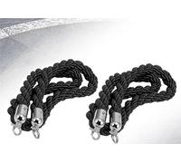2pcs Black Queue Barrier Twist Rope - Durable Nylon Stanchion Ropes for Crowd Control and Event Management(100cm)