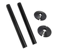 2pcs Black Radiator Pipe Covers and Collars, Easy to Install and Pipe, 1.5 x 20cm Radiator Sleeves Made with PVC, for Central Heating Pipes DIY Home Improvement Accessories