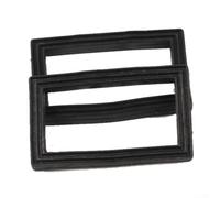 2Pcs Black Rectangular Rubber Overflow Washer, 58x35mm Kitchen Sink Gasket Seal for Dishwasher & Washing Machine Replacement