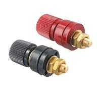 2Pcs Black/red 6mm Brass Stud Remote Battery Power Junction Post Connector Terminal Kit Automotive