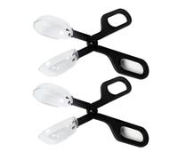 2Pcs Black Reptiles Feeding Scooper Poop Cleaning Clamp Spoon-shaped Tips Feeder Tweezers Aquarium Tank and Terrarium Cleaning Tool, For Lizard Tarantulas Reptile Supplies Reptiles and Amphibians