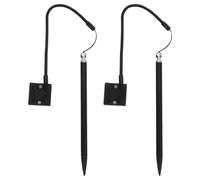 2pcs Black Resistive Touch Screen Stylus Pen with Spring Rope