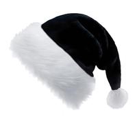 2pcs Black Santa Hat Sparkly Xmas Hats for Kids,Thickened Classic Father Christmas Hat Santa Costume,Sequin Xmas Hat Plush Luxury Santa Claus Hat,Xmas Party Hat Cap for Boy Girl Xmas Holiday New Year