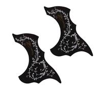 2Pcs Black Self Adhesive Acoustic Guitar Pickguard Pick Guards Scratch Plate,Hummingbird and Water Shaped Self Adhesive, Cool Guitar Accessories Gifts Acoustic and Classical Parts(ZS379)