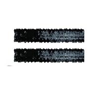 2PCS Black Sequin Headbands 5CM Wide lastic Sparkly Headband Glitter Sport Headband For Adult