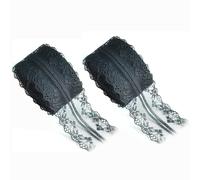 2Pcs Black Sewing Lace Roll Ribbon Soft Touching Self Adhesive Decorative Ribbon Useful Floral Trim for Wedding Birthday Christmas