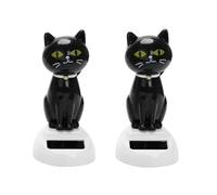 2Pcs Black Solar CatDoll Dancing Cat,Figure Car Ornament,Dancing Ornaments Solar Powered Car Decoration, Desktop Deco, Gift Window Party Car,Desk Home Furniture for Display,Learning and Education，Kits
