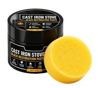 2PCS Black Stove And Grate Restorer, 50g Stove Restorer | Cast Iron Grate Restorer With Sponge, Heat Resistant Cast Iron Repair Paste, High Heat Paint, Quick Drying Grate Restorer