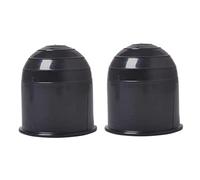 2Pcs Black Tow Ball Cover, Universal 50mm Caravan Hitch Ball Cap, Plastic Trailer Hitch Cover for Truck Trailer