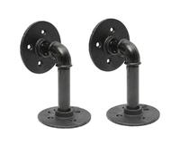 2Pcs Black Vintage Retro Iron Industrial Pipe Shelf Bracket Holder Rack L Wall Floating Home Decor Storage Holders for Living Room