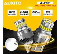 2Pcs Black W21/7W T20 580 Led Filament Smd Drl 7443 Ultra White Hid Effect Light