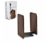 2PCS Black Walnut Wood Bookends 13x8cm Bookends Simple Style Shelf Organizer for Home Office Library Decoration Book Stand