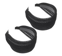 2pcs Black Wide Mesh Headband with Teeth for Women Face Washing | Black Head Bands Adult Women, Non-slip Wide Band Design, Protects Hairstyle during Makeup Application
