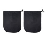 2pcs Black Windproof Rearview Mirror Cover Drawstring Oxford Cloth