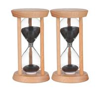 2pcs Black Wooden Frame 3 Minute Desk Hourglass Sand Timer | Shatter-resistant Glass, Precise Countdown, No Batteries Needed, Suitable for Board Games, Yoga, Mindfulness Practice