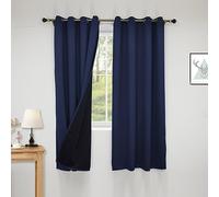 2PCS Blackout Curtains for Bedroom Thermal Insulated Grommet Drapes Full Light Blocking Window Coverings 78"x78" Energy Efficient Noise Reducing Stylish Design.