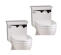 2Pcs Blalck 3D Toilet Monster Funny Bathroom Seat Decor Removable Sticker Wall Art Decal Toilet Lid Decals
