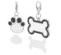 2pcs Blank Metal Cat Tag PET Id Tag for DIY Custom Dog Tags | Sublimation Dog Tags, Blank Dog Tags for Pets, Dog Patches, Black Metal, Scratch Resistant