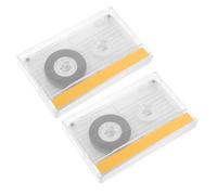 2pcs Blank Recordable Cassette Tape, 45 Minute Double Sided Plastic | Hard Shell Case, Outer Shell, for Dictation Machines, Tape Players, Business Meetings