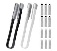 2PCS Blind Duster and Venetian Blind Cleaner Tool with 12 Replaceable Heads, Multi-Use Window Cleaning Equipment for Air Conditioner, Radiator, Crevice, Grout, and Hard-to-Reach Surfaces