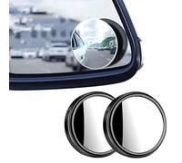 2Pcs Blind Spot Mirrors,2" Round HD Glass Convex 360° Wide Angle Side Rear View Mirror,Angle Adjustable HD Glass Round Side Rear View Convex Accessories with Frame for Car SUV Trucks Motorcycles