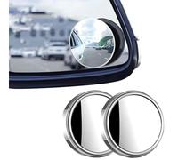 2Pcs Blind Spot Mirrors,2" Round HD Glass Convex 360° Wide Angle Side Rear View Mirror,Angle Adjustable HD Glass Round Side Rear View Convex Accessories with Frame for Car SUV Trucks Motorcycles
