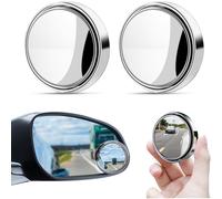 2Pcs Blind Spot Mirrors For Cars,Blindspot Mirrors for car,360 Rotate Sway Silver HD Glass Round Curved Convex Wide Angle Mirror