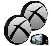 2Pcs Blind Spot Mirrors For Cars, with 2Pcs Rain Guards, 360° Rotate Adjustable Convex Wide Angle Mirror, Waterproof HD Glass Universal Car Mirror Accessories for Cars, SUVs, Trucks (style two)