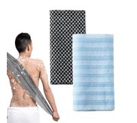 2PCS Blissal Shower Towel,Blissal Exfoliating Shower Towel,Back Exfoliator Towel,African Exfoliating Net Sponge,Exfoliatings Shower Loofah,Long Exfoliatings Washcloth Body Scrubber for Men Women (C)