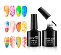 2Pcs Blooming Smudge Gel Nail Polish - Soak Off UV LED Painting Gel for Spreading Effect - Time-Saving & Efficient - Beginner & Salon Friendly - 2 × 8 ML