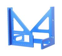 2pcs Blue Aluminium Carpenter Square with Metric Imperial Scales 45 90 | Accurate Scribing, Corner Alignment Support, for Engineers and DIYers, Compact 11.2x8x8cm Size