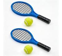 2Pcs Blue and Green Miniature Tennis Racket Set, 1/12 Scale Accessories, Mini Racket Set, Small Tennis