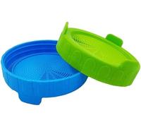 2Pcs Blue and Green Sprouting Lids jar Plastic Sprouting Lids with Stainless Steel Screen for Wide Mouth to Grow Beans Sprouts Jars Canning Cookware Home Kitchen Tools