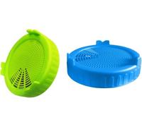 2Pcs Blue and Green Sproutings Lids jar Sprouting Lids Plastic Sprouting Lidses with Stainless Steel Screen for Wide Mouth to Grow Beans Sprouts Jars Canning Cookware Home Kitchen Tools