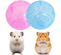 2Pcs Blue and Pink Rotundity Hamster Balls Dwarf Hamster Exercise Balls Running Wheel Gerbil Toys, Small Animals, Portable Supplies